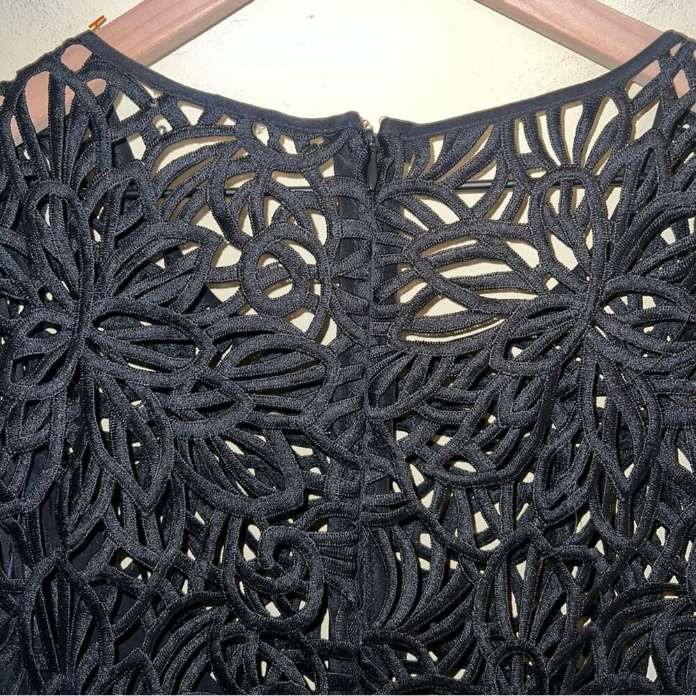 MILLY all black large lace whimsigoth evening dress M - Picture 8 of 8